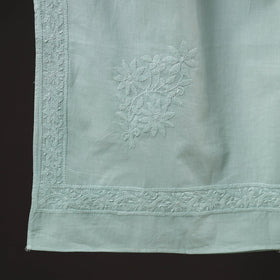 Buy Blue Hand Embroidered Lucknow Chikankari Cotton Stole
