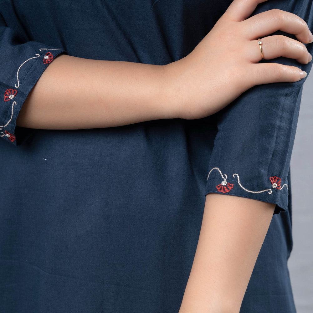  iTokri Casuals - Hand Embroidered Cotton Long Kurta 