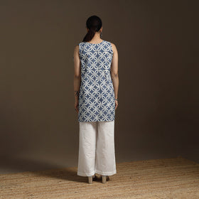 Hand embroidery cotton batik short kurta for women 09