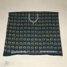 Blue - hand embroidery cotton blouse piece 03 - handcrafted