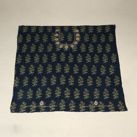 Blue - hand embroidery cotton blouse piece 08 - handcrafted