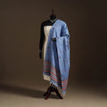 Blue Hand Embroidery Khes Handwoven Cotton Kantha Dupatta