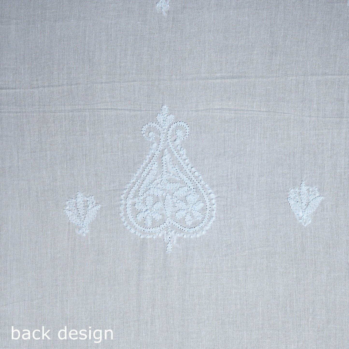 Blue Hand Embroidery Mul Cotton Chikankari Kurta Material