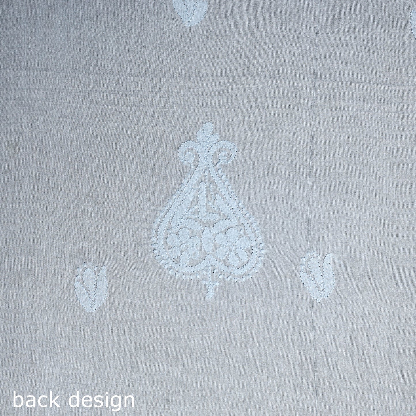 Blue Hand Embroidery Mul Cotton Chikankari Kurta Material