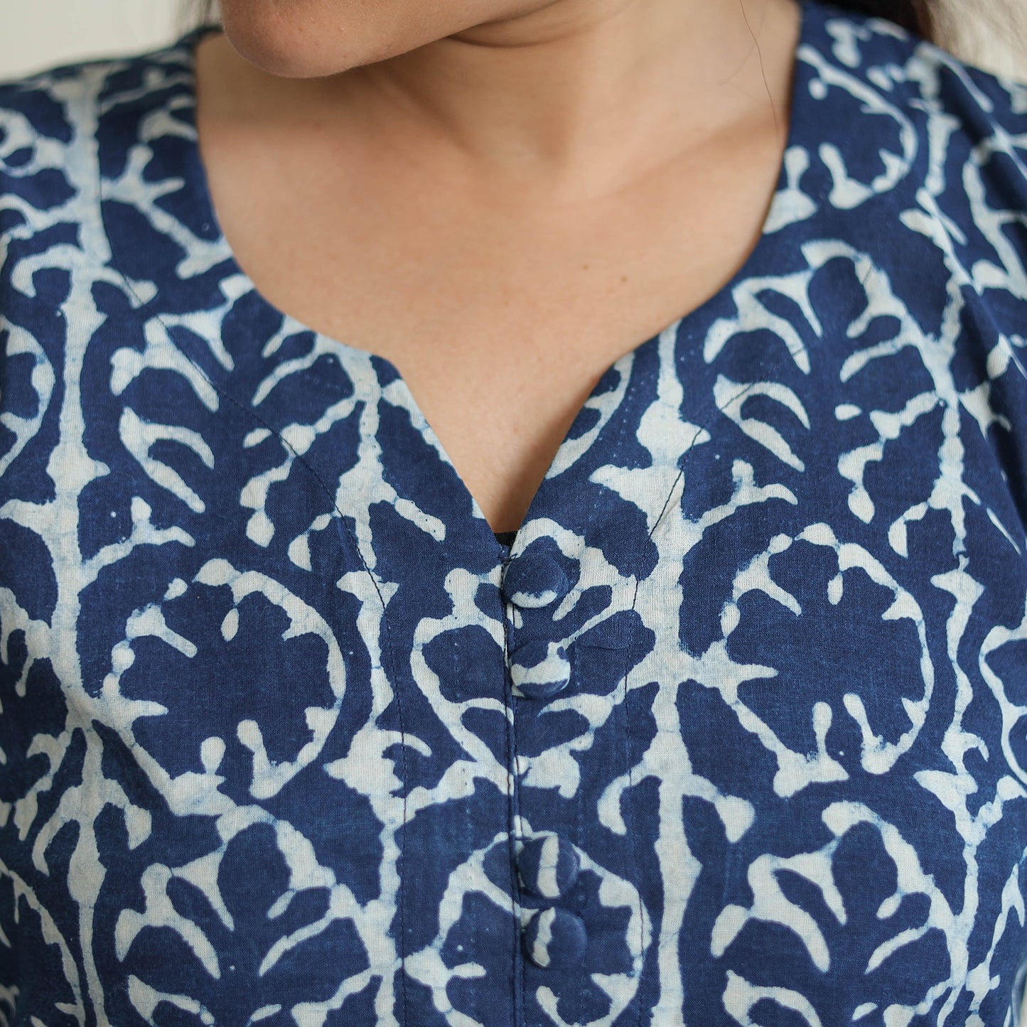  Indigo Bagru Hand Block Print Kurta, Palazzo & Dupatta Set 