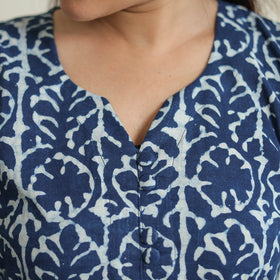  Indigo Bagru Hand Block Print Kurta, Palazzo & Dupatta Set 