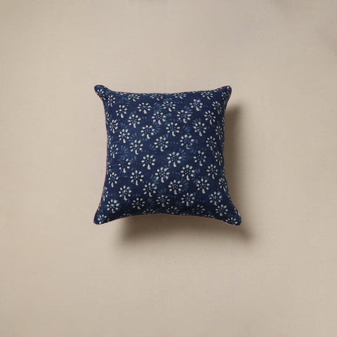 Hand indigo bagru cushion cover 50 - handcrafted