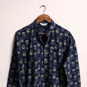 Hand natural dyed cotton short kurta for men 10