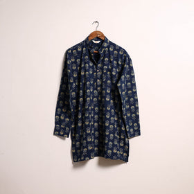 Hand natural dyed cotton short kurta for men 10