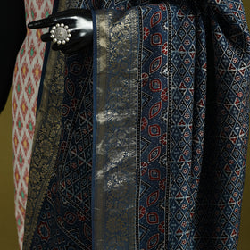 Hand natural dyed dola silk zari border dupatta