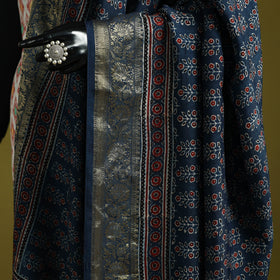 Hand natural dyed dola silk zari border dupatta