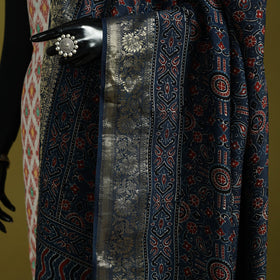 Hand natural dyed dola silk zari border dupatta