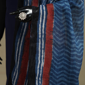 Hand natural dyed linen dupatta with tassels 11