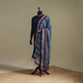 Hand natural dyed linen dupatta with tassels 14