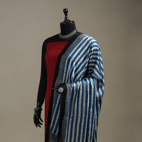 Hand natural dyed modal silk dupatta with tassels 21