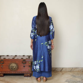Buy Hand Painted Chanderi Silk Kurta with Palazzo & Dupatta Set 05 Online at iTokri.com