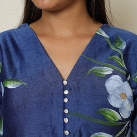 Buy Hand Painted Chanderi Silk Kurta with Palazzo & Dupatta Set 05 Online at iTokri.com