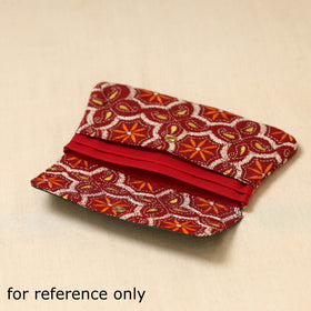 Hand clutch with embossed leather flap 08 - handcrafted
