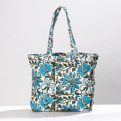  Hand Block Printed Canvas Cotton Shoulder Bag 