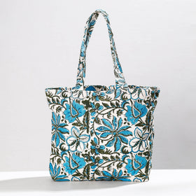  Hand Block Printed Canvas Cotton Shoulder Bag 
