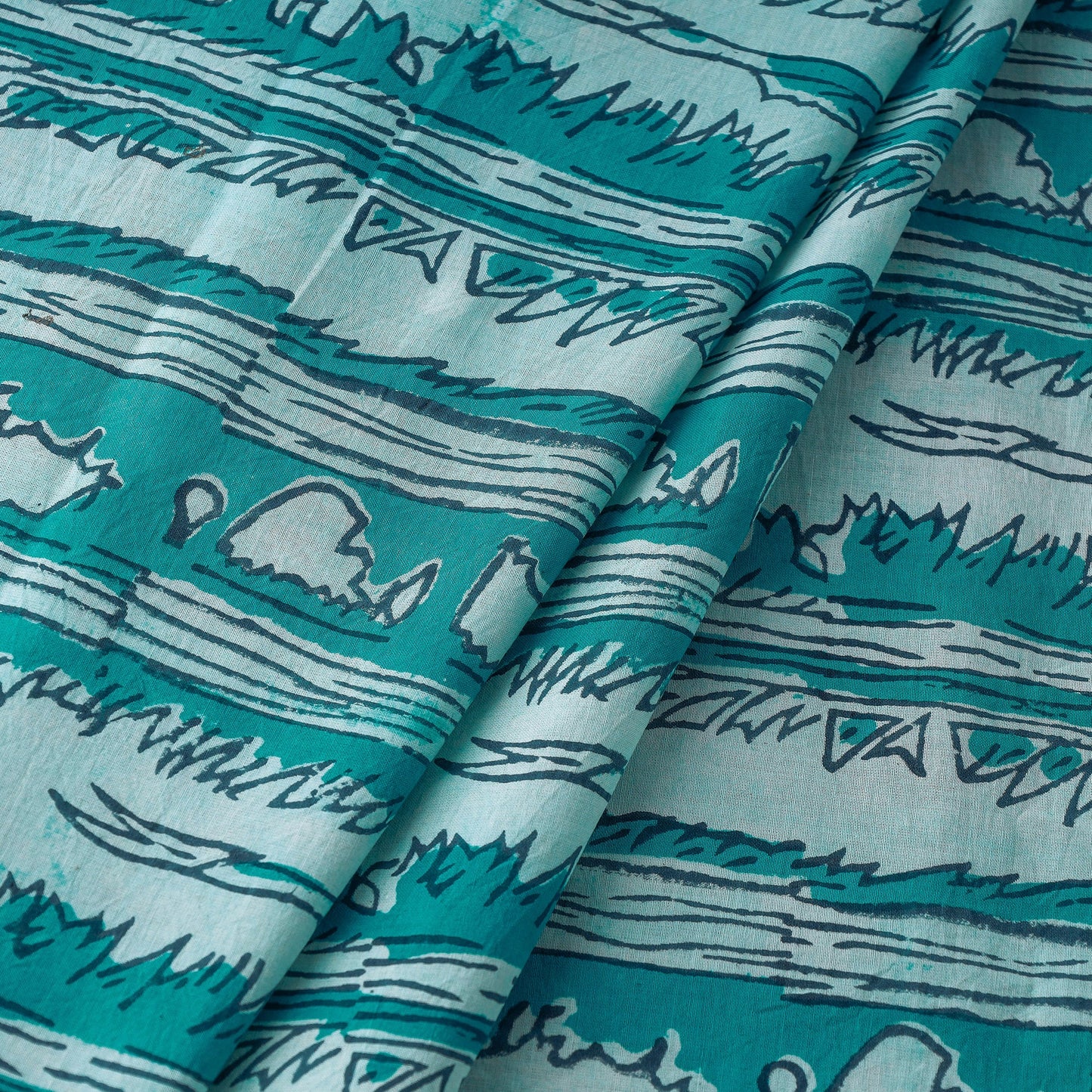  Hand Block Printed Cotton Akola Fabric