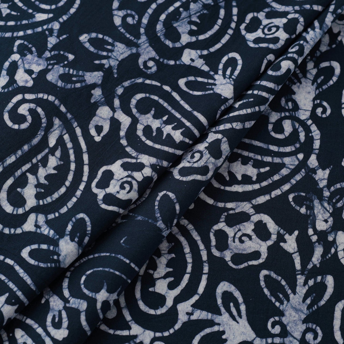  Blue Hand Printed Cotton Batik Fabric