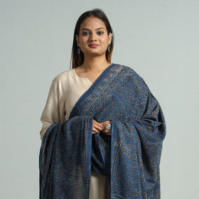 Buy Hand Block Printed Cotton Ajrakh Dupatta 