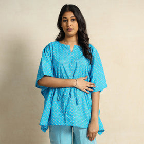  Hand Block Printed Cotton Kaftan & Pyjama Night Suit Set 