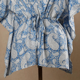  Hand Block Printed Cotton Kaftan with Tie-Up Waist 