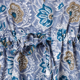  Hand Block Printed Cotton Kaftan with Tie-Up Waist 