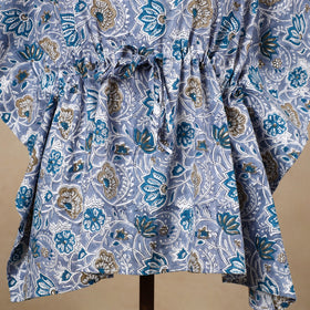  Hand Block Printed Cotton Kaftan with Tie-Up Waist 