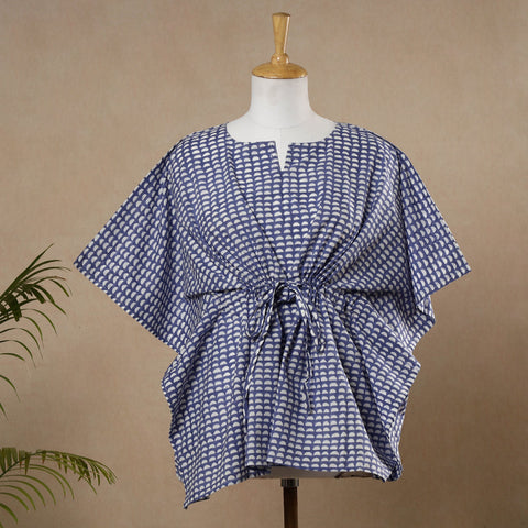 Buy Hand Block Printed Cotton Kaftan with Tie-Up Waist l iTokri.com