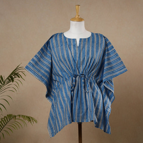 Buy Hand Printed Cotton Kaftan with Tie-Up Waist l iTokri.com