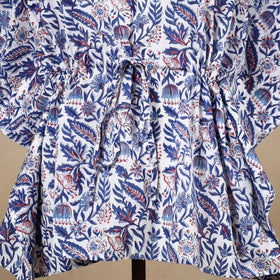  Hand Block Printed Cotton Kaftan with Tie-Up Waist 