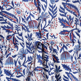  Hand Block Printed Cotton Kaftan with Tie-Up Waist 