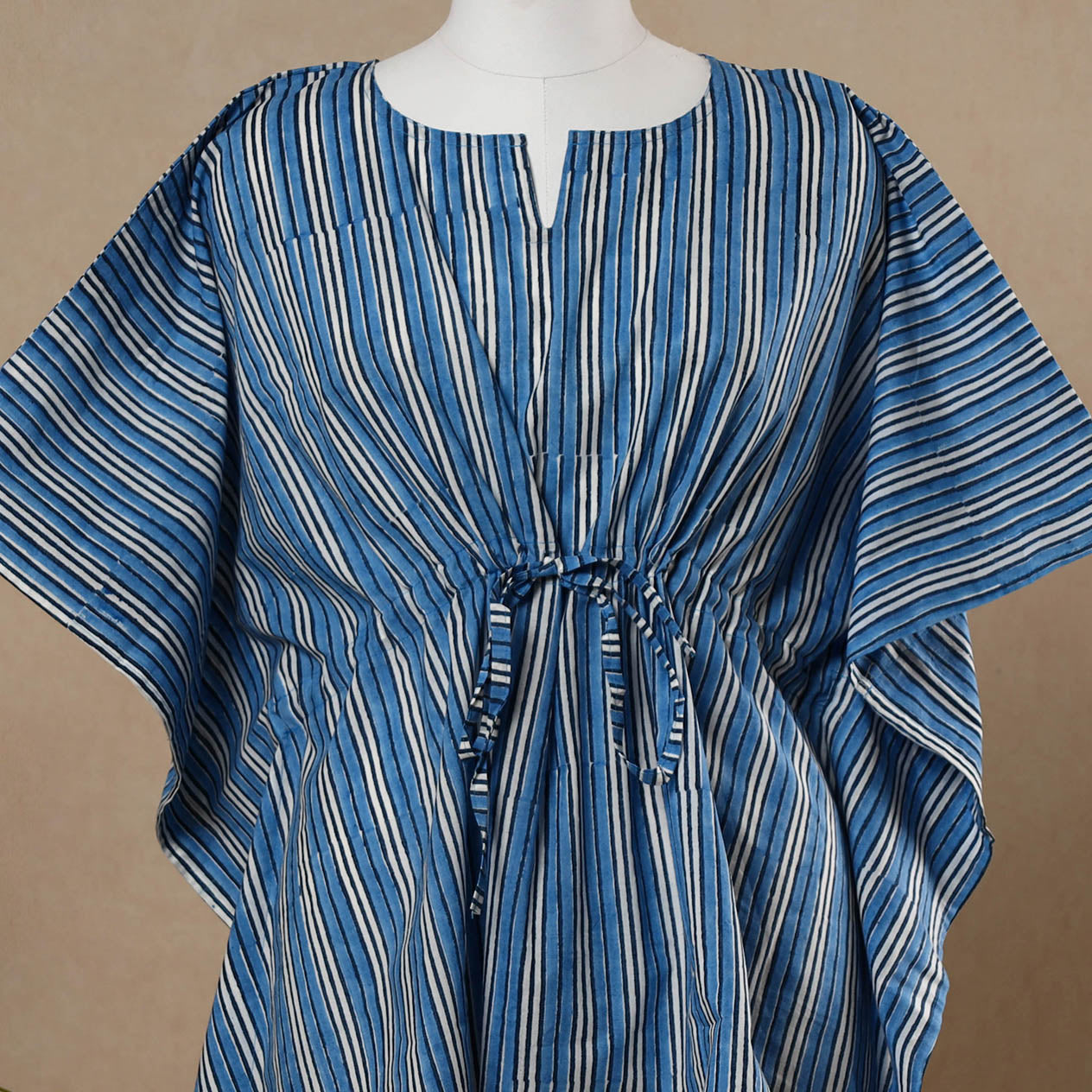 Buy Hand Printed Cotton Kaftan with Tie-Up Waist l iTokri.com