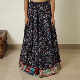  Blue Block Printed Cotton Bagru Skirt 