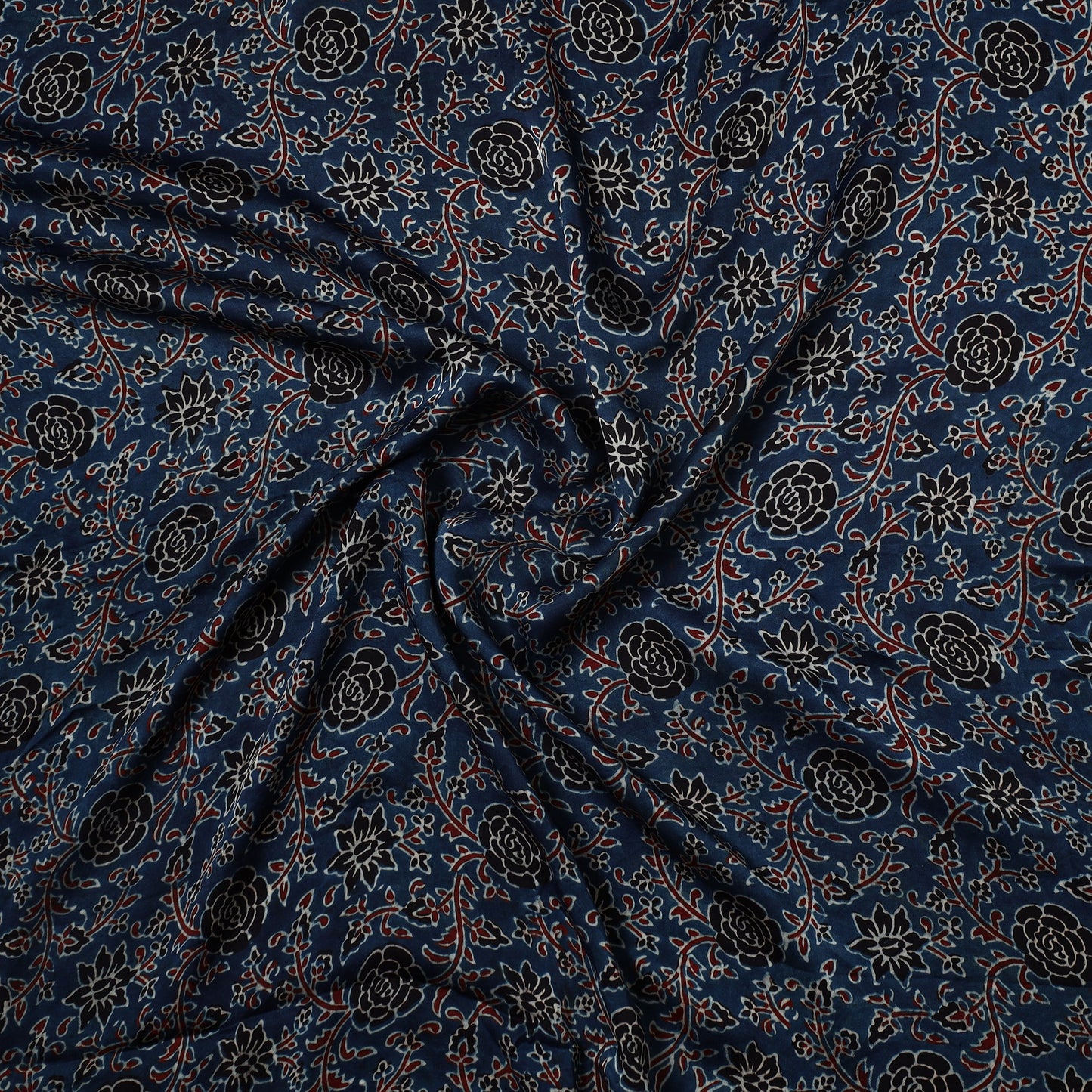  Ajrakh Hand Block Printed Modal Silk Precut Fabric 30 