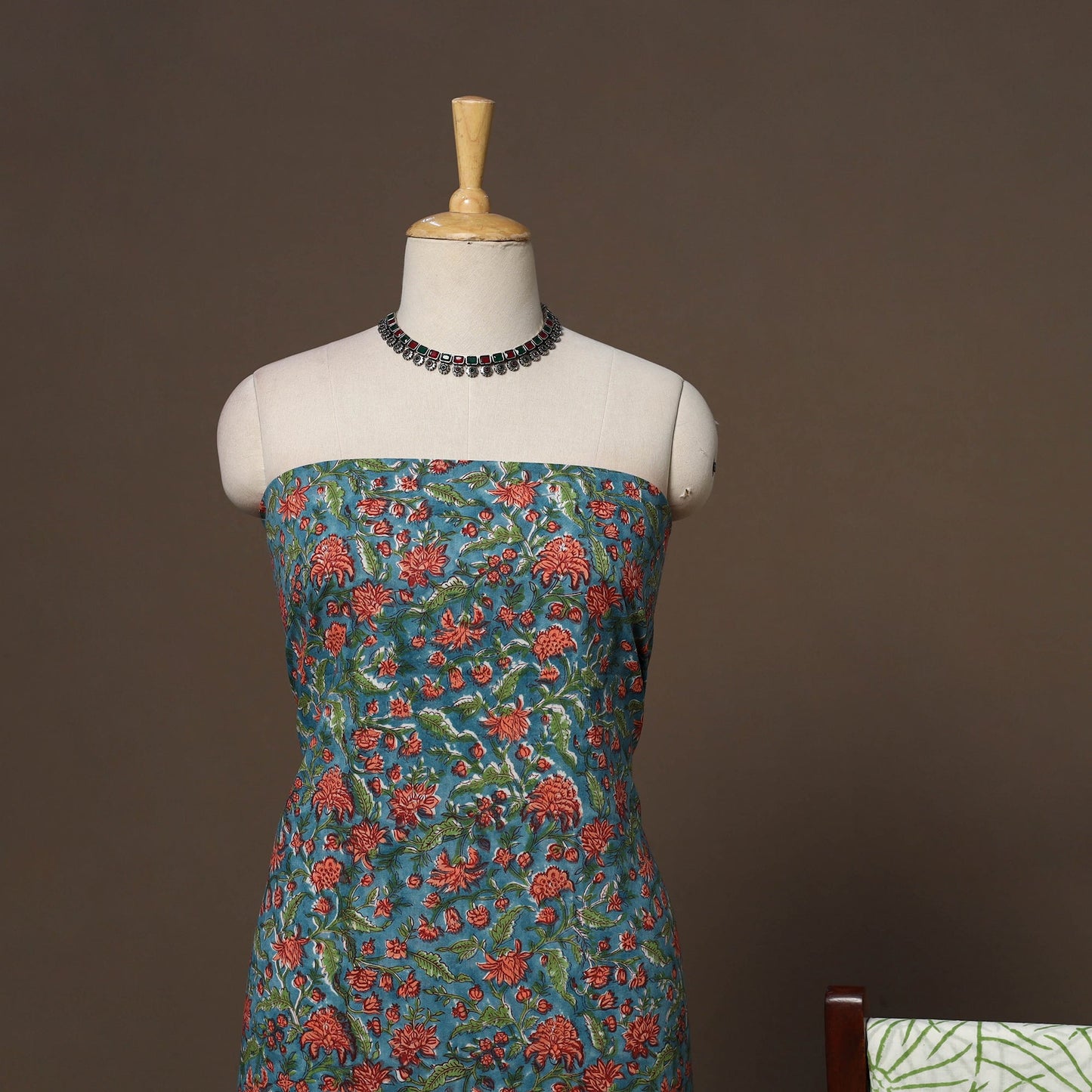 Hand sanganeri cotton 3pc unstitched dress material 11