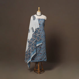 Hand sanganeri cotton 3pc unstitched dress material 21