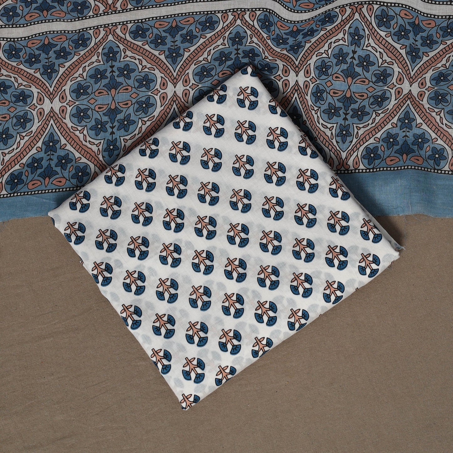 Hand sanganeri cotton 3pc unstitched dress material 21