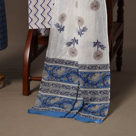 Hand sanganeri cotton 3pc unstitched dress material 32