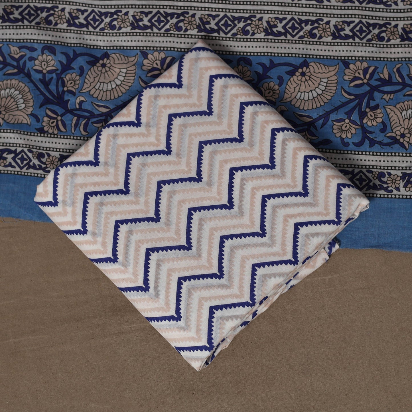 Hand sanganeri cotton 3pc unstitched dress material 32