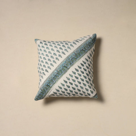 Hand sanganeri floral cushion cover 20 - handcrafted