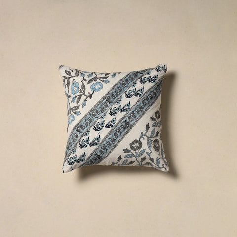 Hand sanganeri floral cushion cover 30 - handcrafted