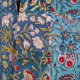 Blue - hand-stitched mosaic cotton women’s jacket 05