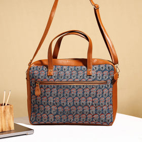  Handcrafted Ajrakh Block Printed Cotton Laptop Bag 