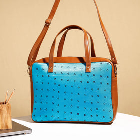  Handcrafted Ajrakh Block Printed Modal Silk Laptop Bag 