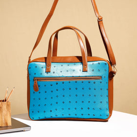  Handcrafted Ajrakh Block Printed Modal Silk Laptop Bag 