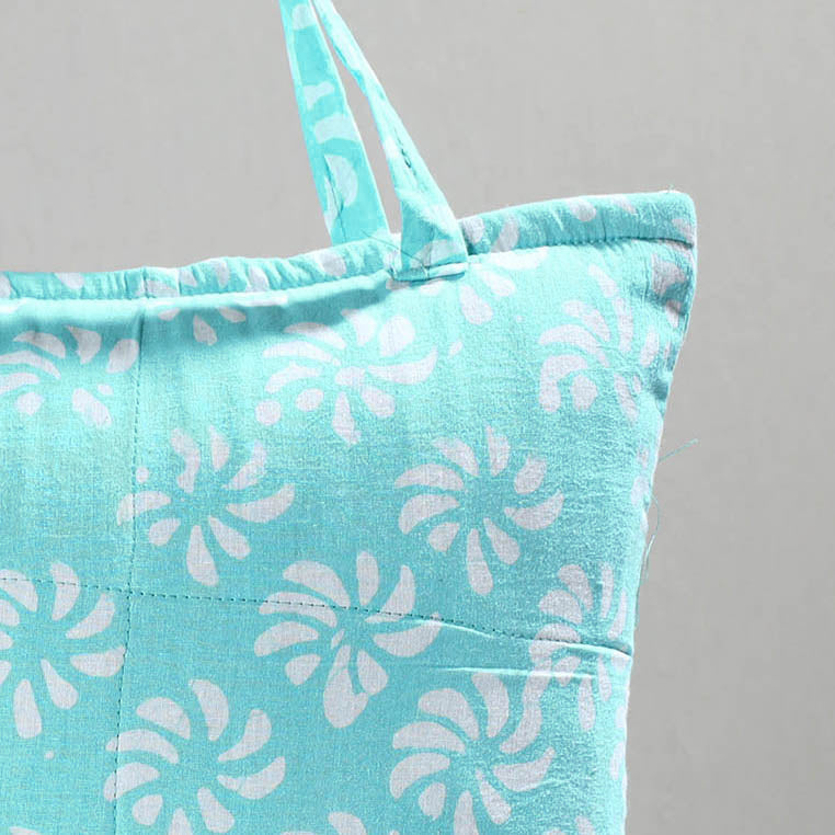 Blue Handcrafted Batik Printed Cotton Hand Bag 01